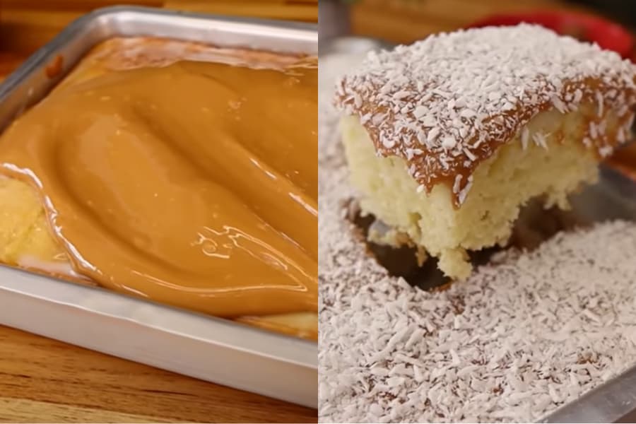 bolo de doce de leite com coco