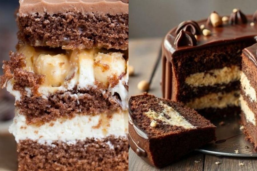 Bolo de Chocolate com Creme de Avelã