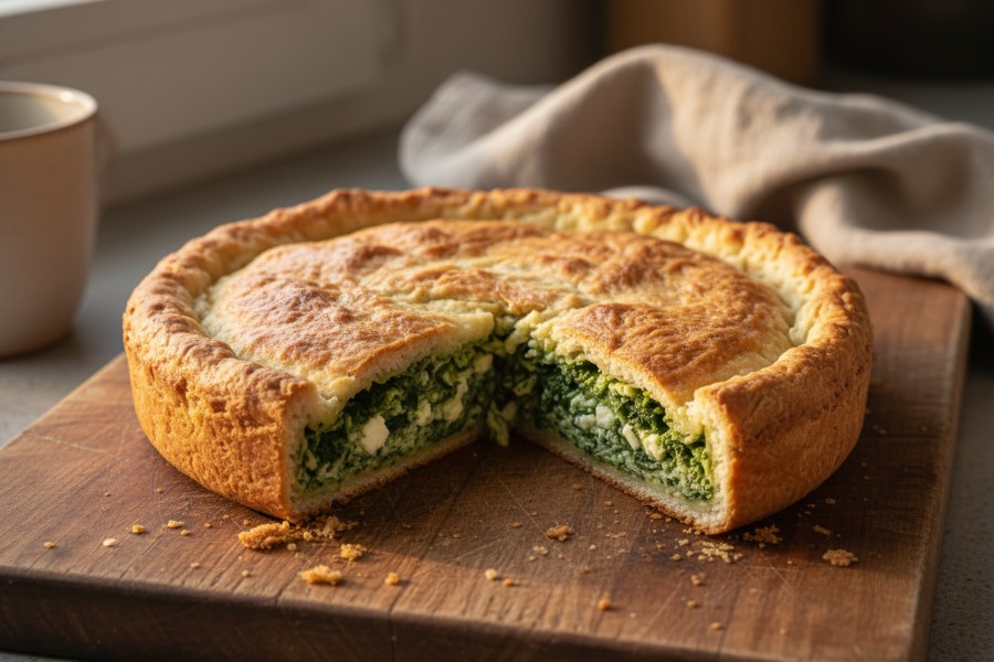 torta de espinafre fofinha e simples